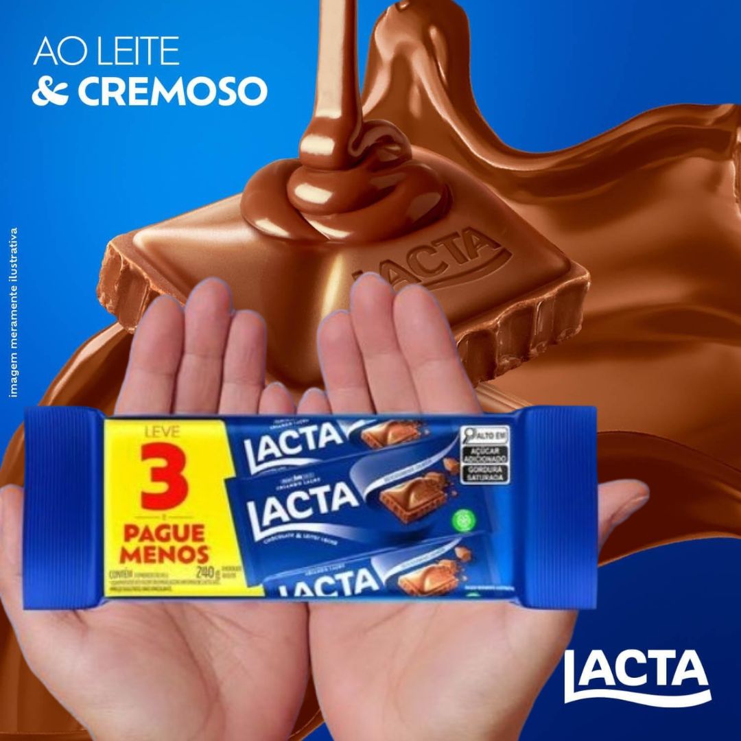 Chocolate Ao Leite Lacta Tripack 240g