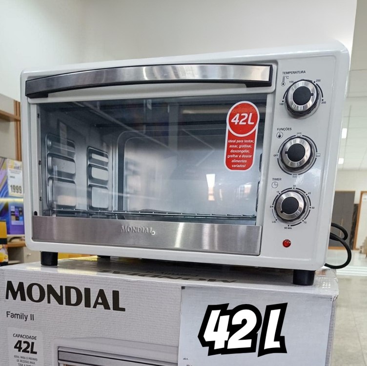 Forno Elétrico de Bancada Mondial Multifuncional – 42L Branco Family FR-42-W