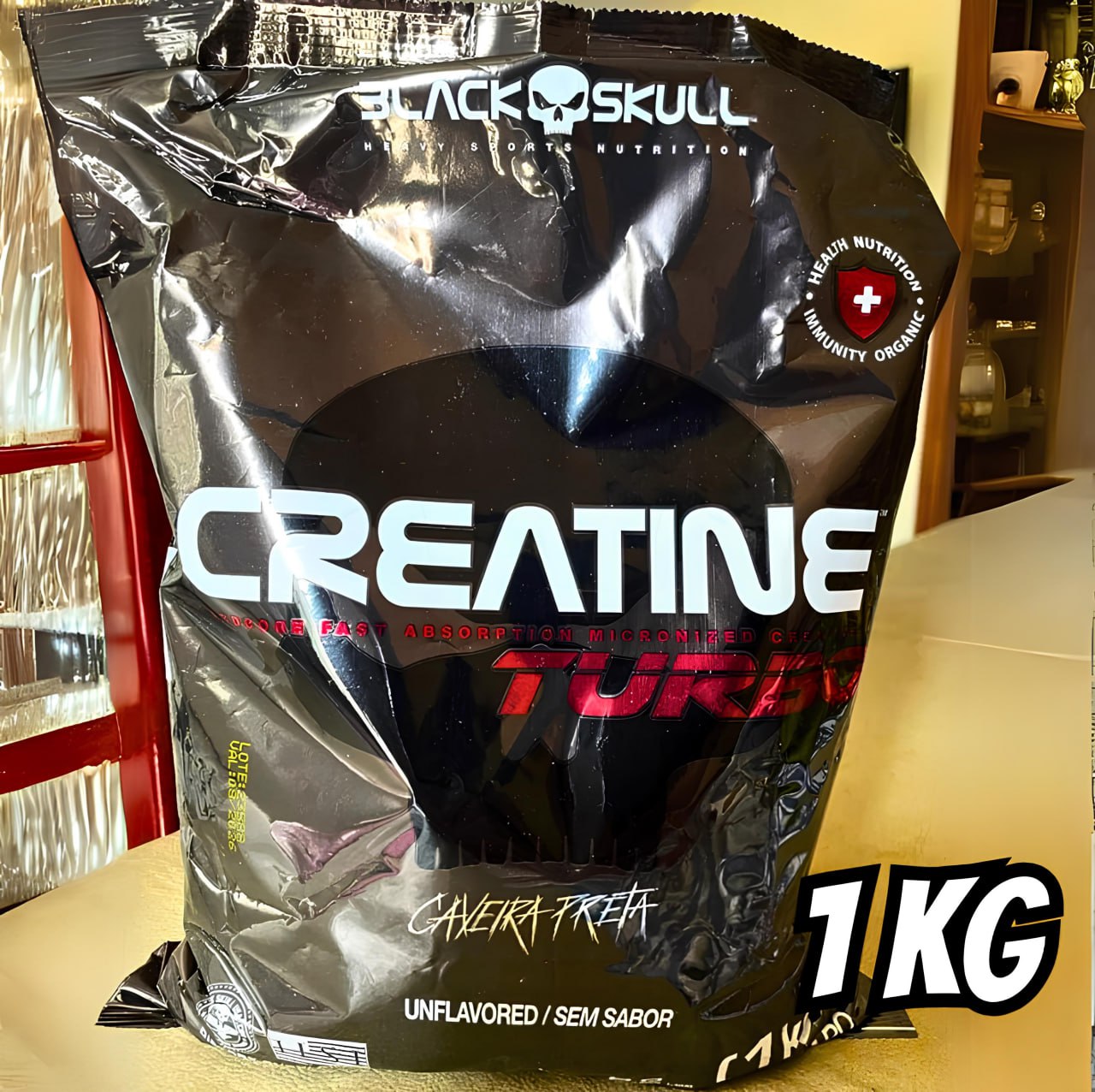 Creatina Black Skull Refil Turbo 1kg Sem Sabor