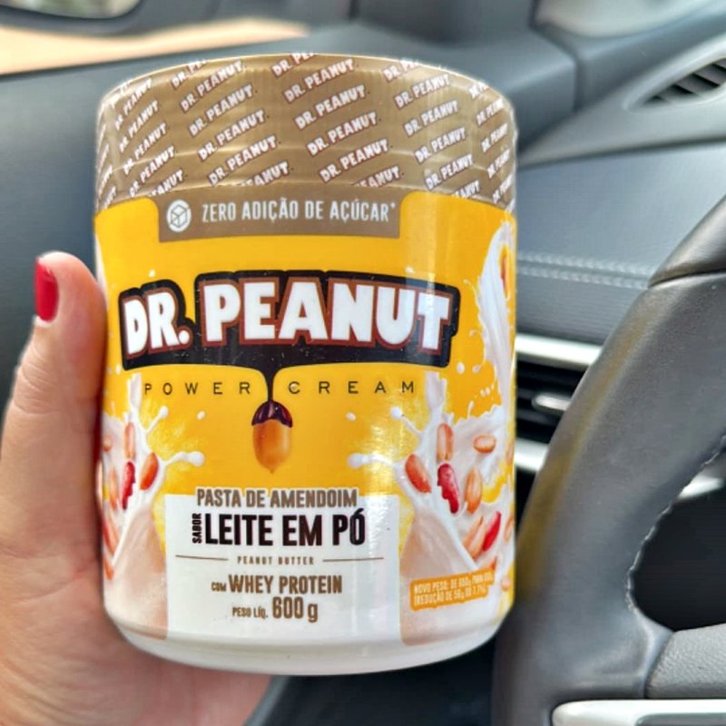 Suplemento em pasta Dr. Peanut Power cream pasta de amendoim Power cream sabor leite em pó em pote de 600g