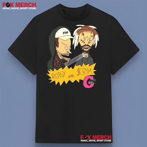 G59 Suicideboys Ruby And Scrim X Beavis And Butt Head Black T Shirt.jpg