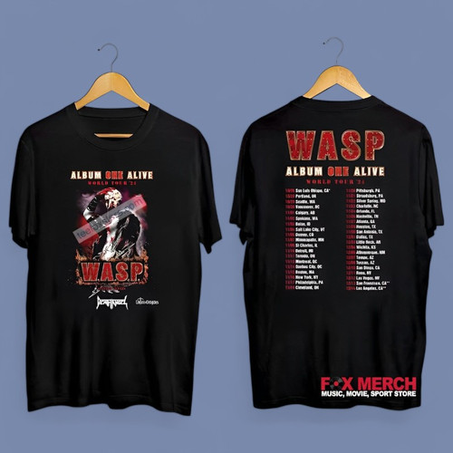 WASP Band Album On Alive World Tour 2024 Music T Shirt.jpg