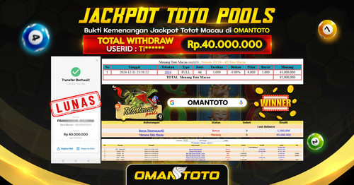 OMANTOTO JACKPOT TOTO MACA Rp 40.000.000,-