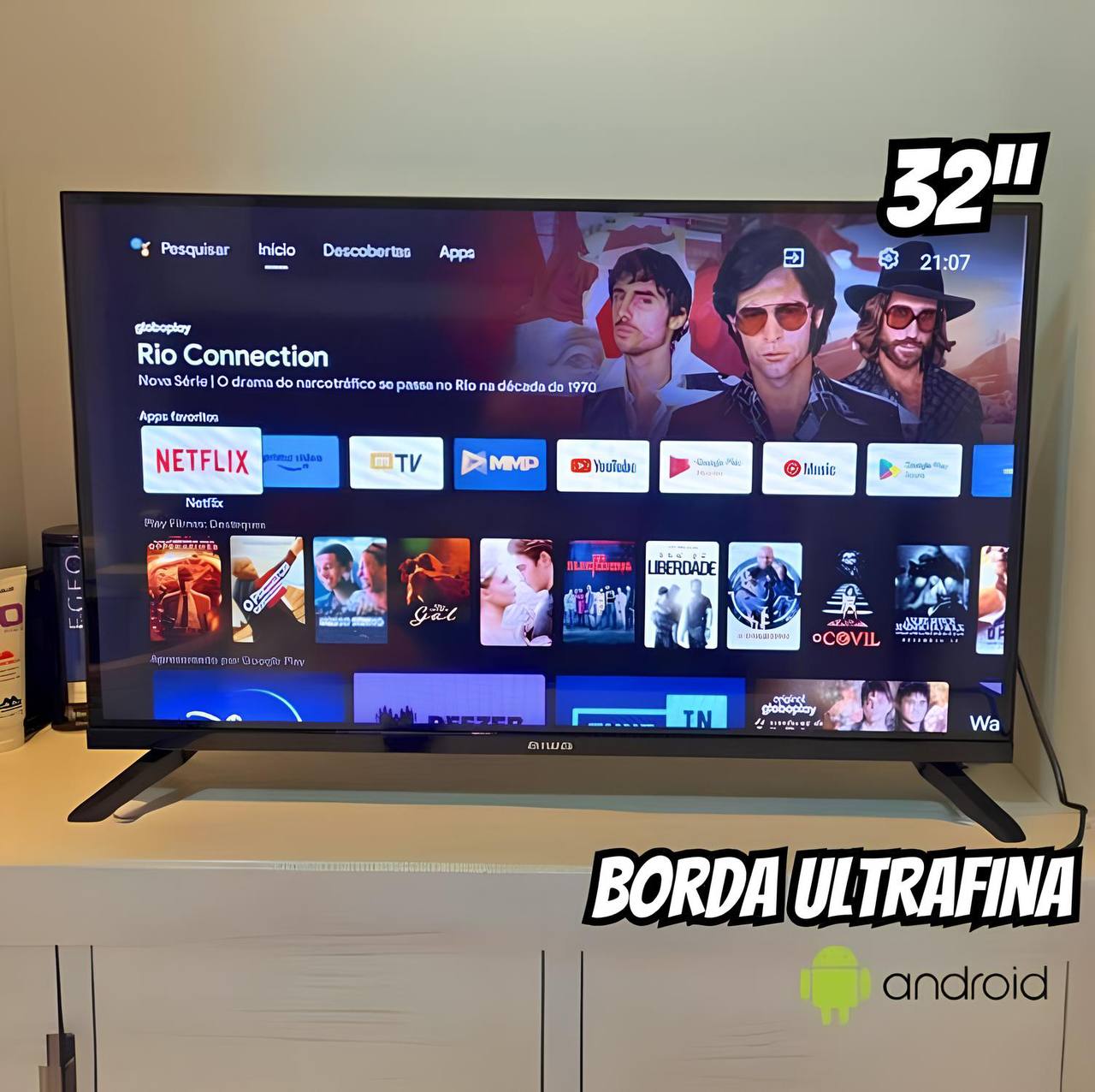 Smart Tv 32” Android Dolby Aws-tv-32-bl-02-a Aiwa Bivolt