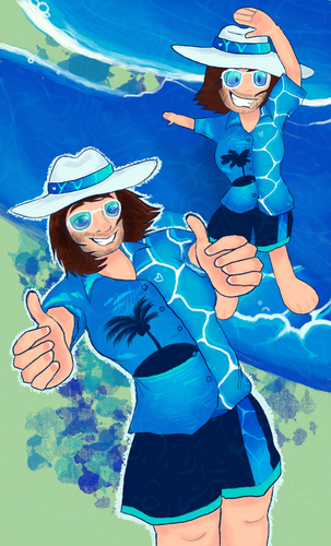 beach bro in pristine azure beach theme outfit (third outfit for VU, i supposed).png