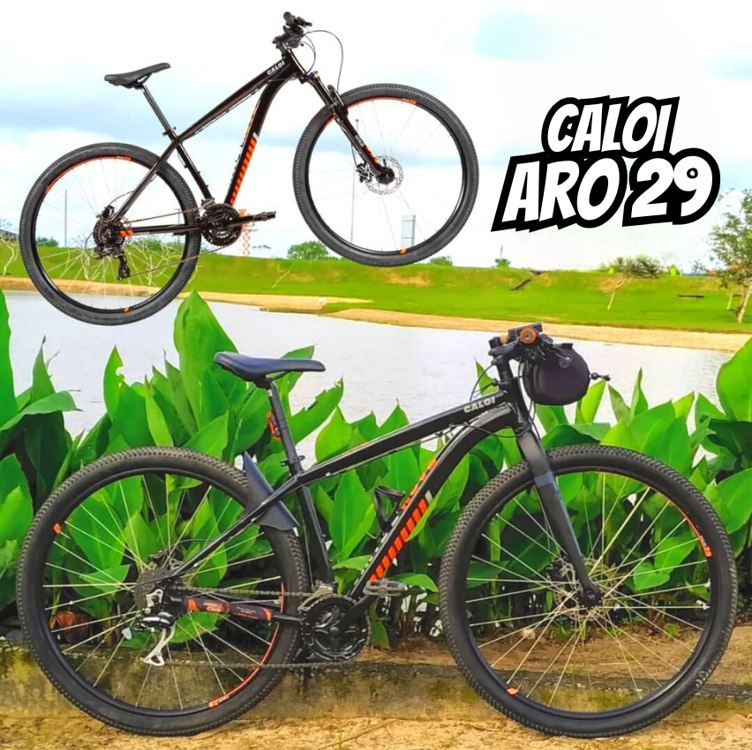 Caloi Bicicleta Extreme Aro 29, Tamanho 17, Freio Hidráulico à disco, Câmbio Microshift 29 Velocidades, Suspensão de 80mm com trava no crown