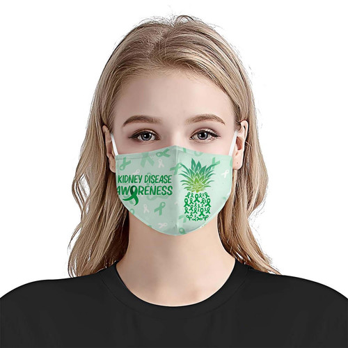 Kidney Disease Awareness Pineapple Ribbon EZ06 0305 Face Mask 2