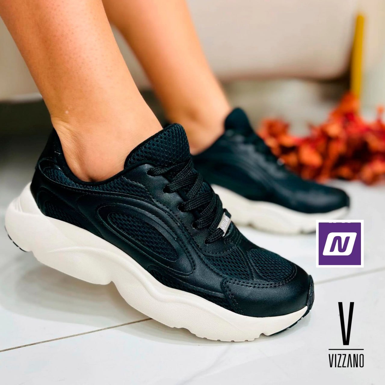 Tênis Vizzano Casual Feminino – Preto