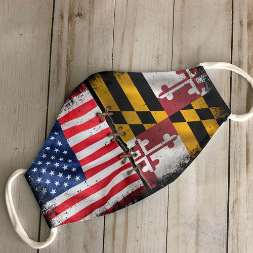 Maryland US Flag EZ05 2906 Face Mask 2