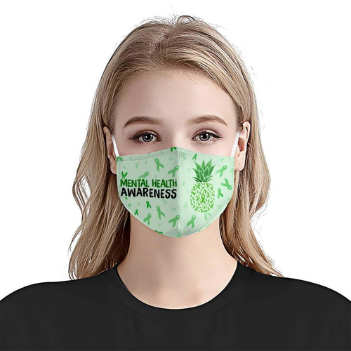 Mental Health Awareness Pineapple Ribbon EZ06 0305 Face Mask 2