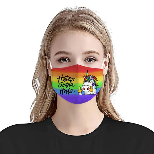 Haters Gonna Hate LGBT Gay Pride EZ14 0506 Face Mask 1.jpg