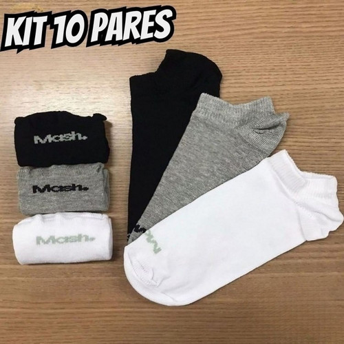 Kit Com 10 Pares Meias Invisivel Sapatilha Mash Soquete.jpg