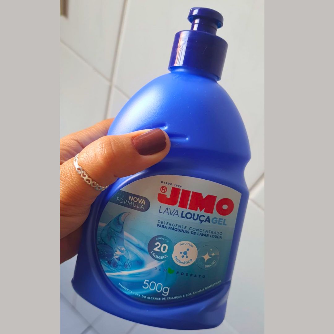 JIMO Lava Louça Gel Detergente Concentrado Desengordurante Super Brilho Limpeza Biodegradável Rende 20 lavagens 500g