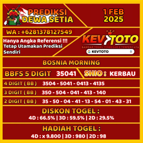 Prediksi Togel Toto 4D Bosnia Morning Sabtu 1 Februari 2025.jpg