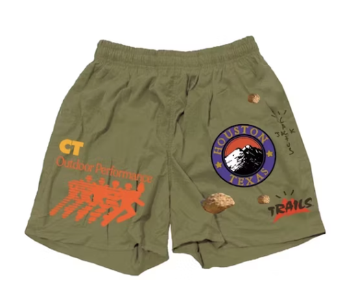 Travis Scott Running Wild Shorts Olive 1.2