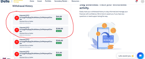 Delle $244 LTC Withdrawal Proof!.png