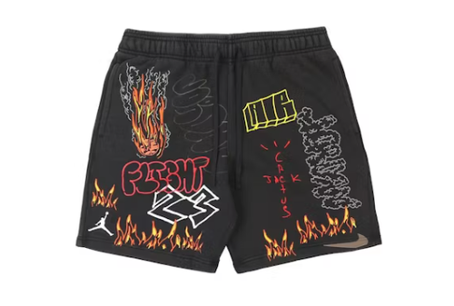 Travis Scott MJ Fleece Short Black 1.png
