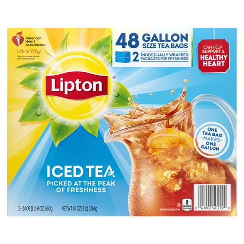 Lipton Family Sized Iced Black Tea Caffeinated and Can Help Support a Healthy Heart Tea Bags 48 Coun.jpg