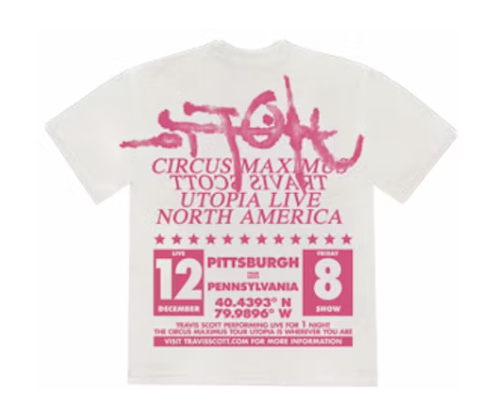 Travis Scott Utopia Is In Pittsburgh Tee White 1.2