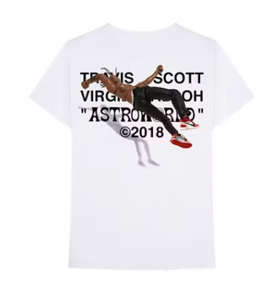 Travis Scott x Virgil Abloh By A Thread (Off White AJ1 Version) Tee White 2.2