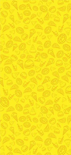 yellow background mobile wallpaper with fast food pattern.jpg