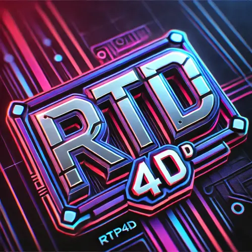DALL·E 2025 01 29 21.15.23 A futuristic and stylish 3D logo with the text 'RTP4D' in a bold, metalli.webp