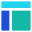 A blue and green logo