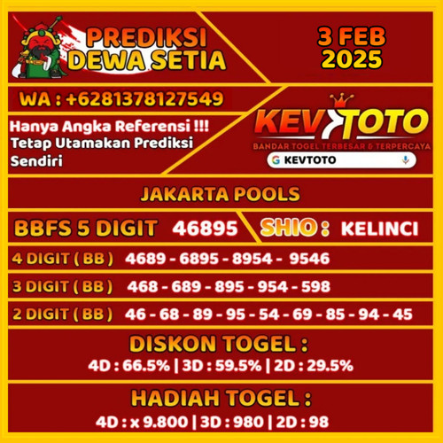 Prediksi Togel Toto 4D Jakarta Pools Senin 3 Februari 2025.jpg