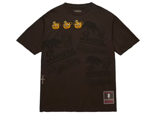 Travis Scott x Mitchell & Ness Cal Bears Seal T Shirt Brown 1.png