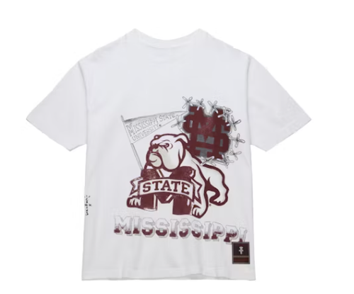 Travis Scott x Mitchell & Ness Mississippi State Bulldogs Hand Drawn T Shirt White 1.png