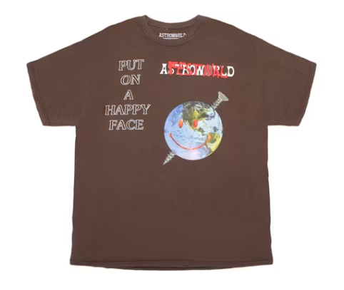 Travis Scott Happy Face Festival Tee Bleached Brown 1.png