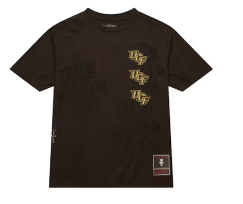 Travis Scott x Mitchell & Ness UCF Knights Seal T Shirt Brown 1.png