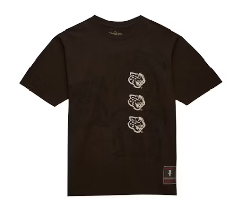 Travis Scott x Mitchell & Ness Southern University Jaguars Seal T Shirt Brown 1.png