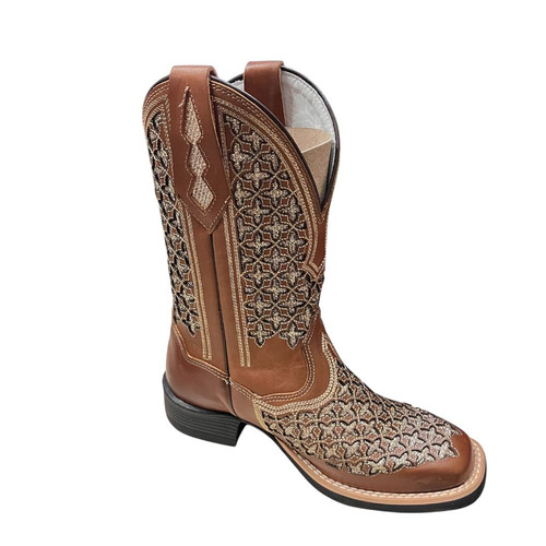 Bota Texana FEMININA Passo Livre Dakar Chocolate Com Glitter (1).jpg