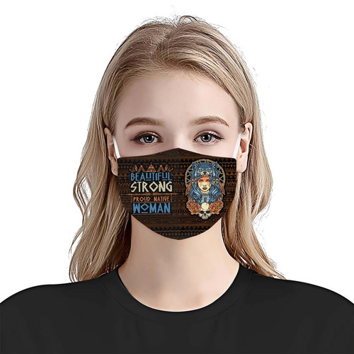 Native American Girl With Wolf EZ10 2907 Face Mask 2