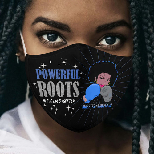 Powerful Roots Black History Diabetes Awareness Fighter EZ08 0806 Face Mask 1.jpg