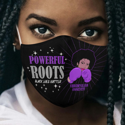 Powerful Roots Black History Fibromyalgia Awareness Fighter EZ08 0806 Face Mask 1.jpg