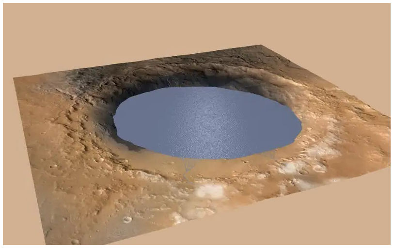 Marte: Curiosity trova un antico lago in un cratere marziano.