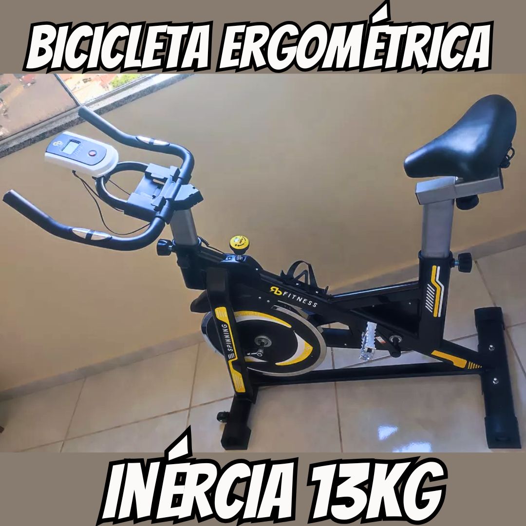 Bicicleta Ergométrica Spinning Preta E Laranja + Garrafinha