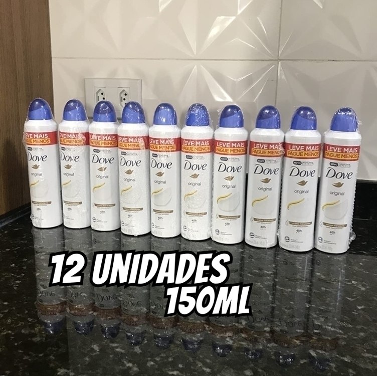 Dove 12 Unidades Desodorante Antitranspirante Aerossol Original 150ml