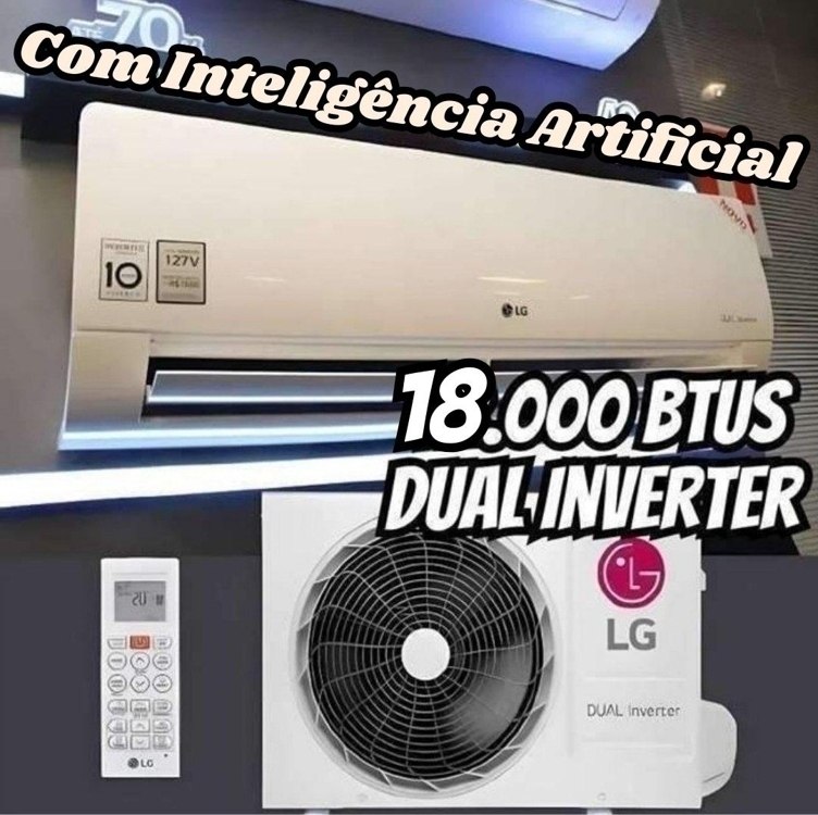 Ar Condicionado Split Hi Wall R32 LG Dual Inverter Voice +AI 18000 BTU/h Frio S3-Q18KL31B – 220 Volts