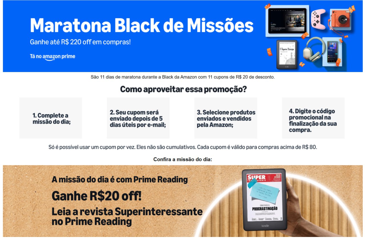 Maratona Black de Missões – Ganhe cupom de R