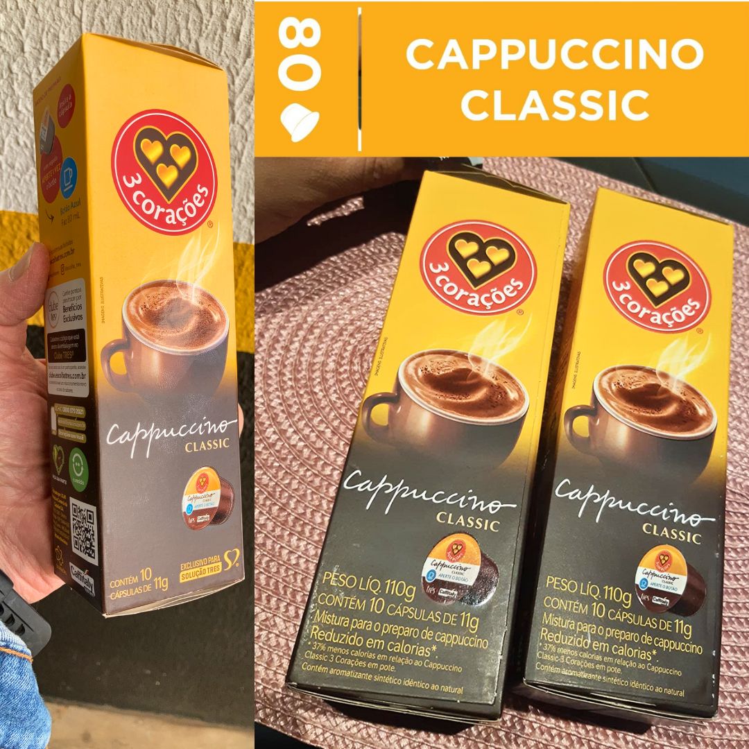 3 Corações Cápsula Cappuccino Classic TRES – 80 unidades