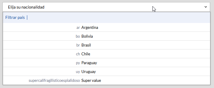 Select simple - value muy largo