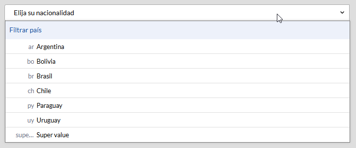 Select simple con value visible truncado