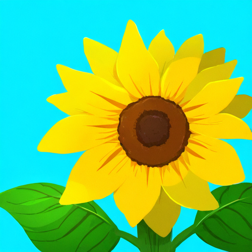 blue yellow green abstract painting, sunflower, close up s 124424983.png