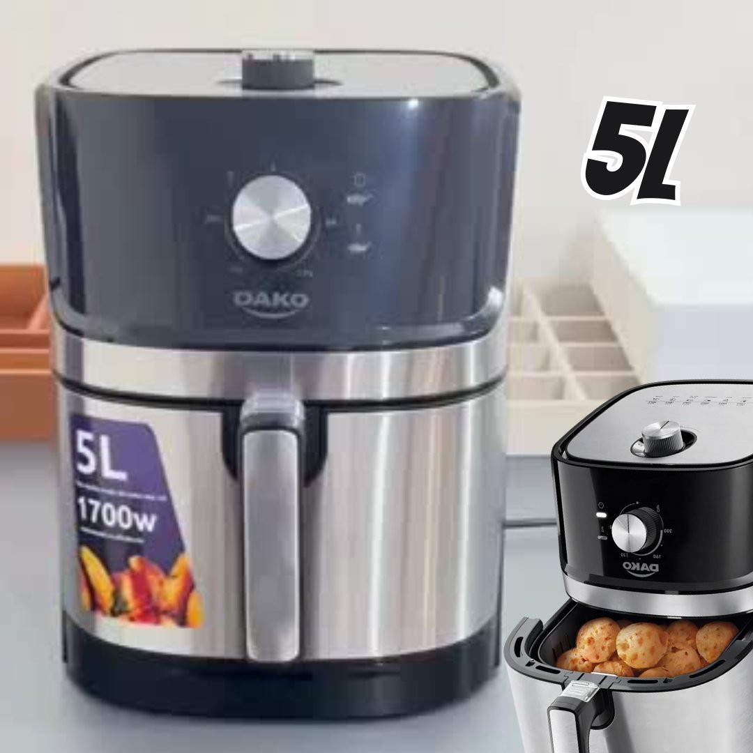 Air Fryer Dako 5 Litros Preto/inox Painel Analógico 110/127v