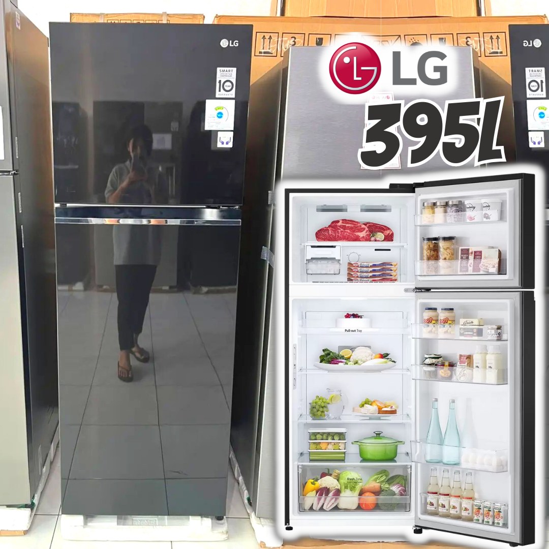 Geladeira/Refrigerador LG Frost Free Black 395L – Duplex GN-B392PXG Compressor Inverter