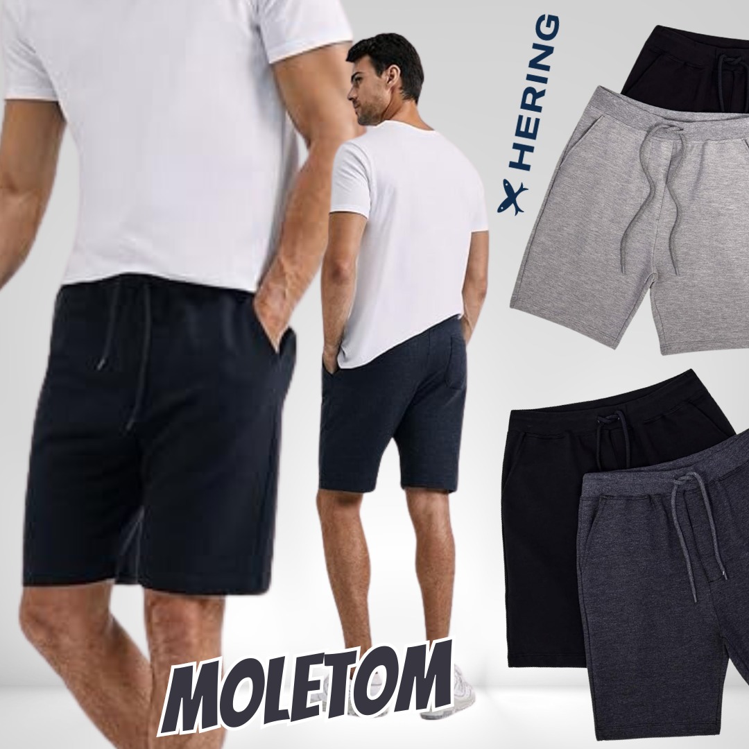 Kit Com 2 Bermudas Básicas Masculinas Em Moletom