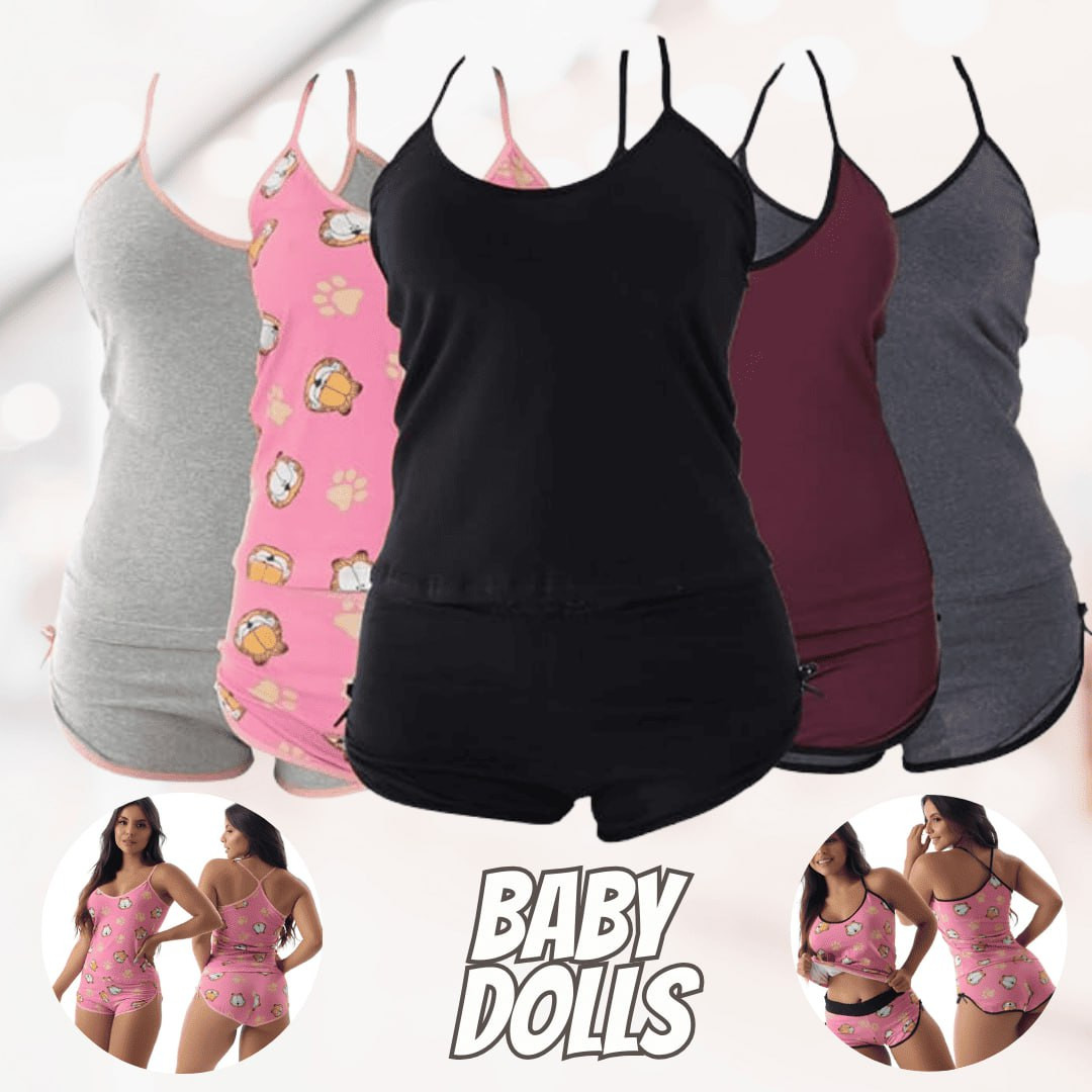 Kit com 5 Baby Dolls Paris Algodão Penteado